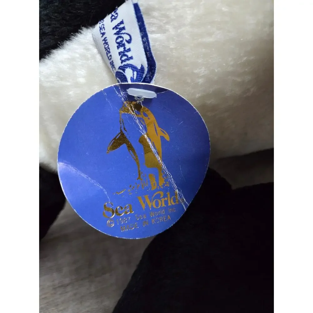 Vintage‎ 1987-1988 Sea World Orca Whale Plush Toy Set With Tags